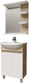 Grossman Мебель для ванной Поло 55 дуб сонома светлый/белая – фотография-1